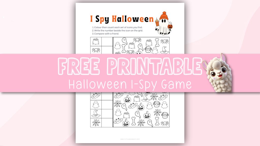 An I-Spy game printable with a halloween theme